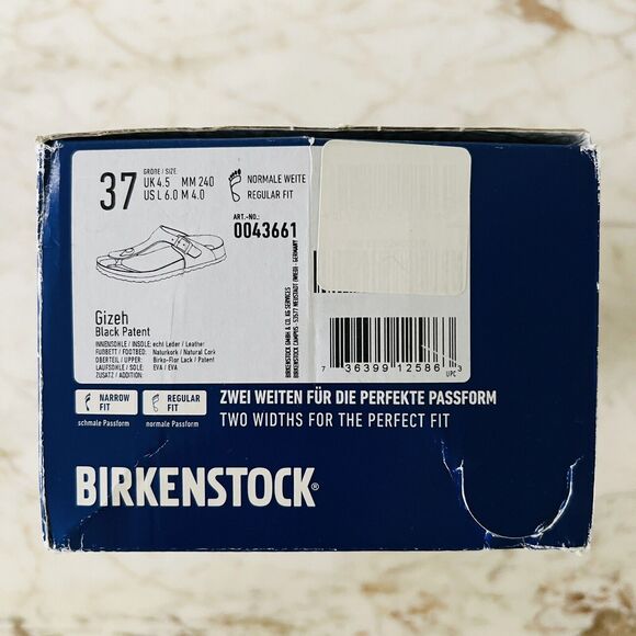 BIRKENSTOCK Gizeh Shiny Black Birko-Flor Slide Slippers - 37 EU - Picture 11 of 11